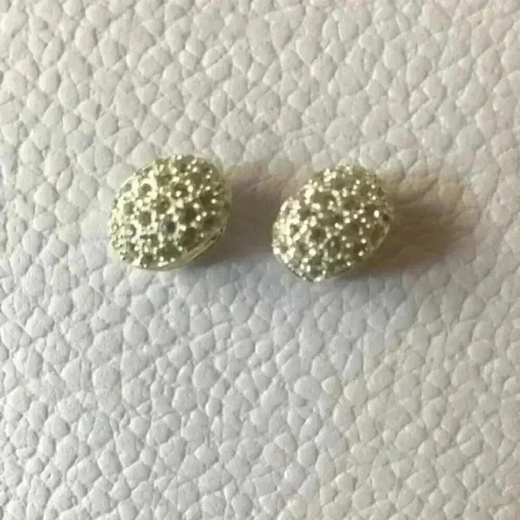 Vintage Givenchy Clip Earrings Silver Tone Metal Rhinestone - Picture 1 of 6